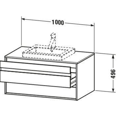 Duravit Ketho Meuble sous-lavabo avec 2 tiroirs l'un sour l'autre pour 1 lavabos encastrable 100x42.6x55cm graphite