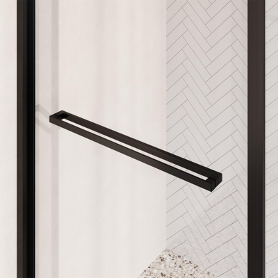 BRAUER Luminis Cabine de douche - 90x90x200 - 2 parties pivotant vers l’intérieur - verre transparent - réversible - incl. revêtement en verre - PVD gunmetal brossé