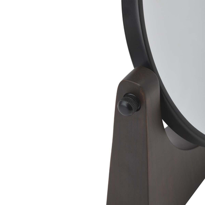 Aquanova Ebony miroir grossissant – rond – 21,5 x 14,3 cm – double face, grossissement 7x – Pecan