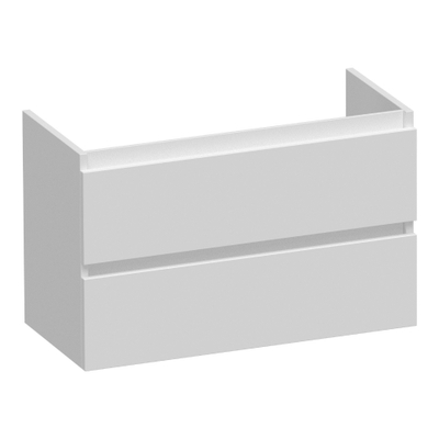 BRAUER Joy wastafelonderkast ondiep - 80x39x50cm - 2 softclose lades - greeploos - 1 sifon uitsparing - mat wit