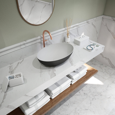 Ideavit Solidthin waskom - 50x50x14.5cm - Solid surface - Ovaal - Mat Zwart