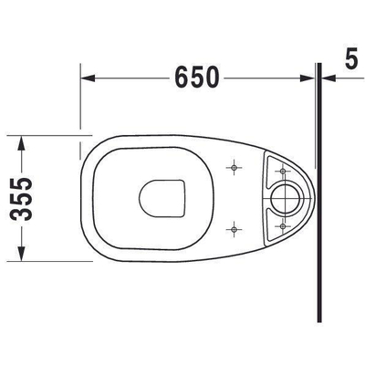 Duravit D-code Duoblokpot - diepspoel - met AO - 35.5x65cm - inclusief bevestiging - zonder reservoir - wit