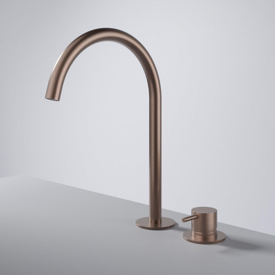 Hotbath Cobber Wastafelmengkraan - hoog - opbouw - zonder waste - Geborsteld Koper PVD