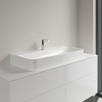 Villeroy & Boch Finion Lavabo - 1000 x 470 x 165 mm - Blanc Alpin CeramicPlus - avec trop-plein dissimulé - rectifié
