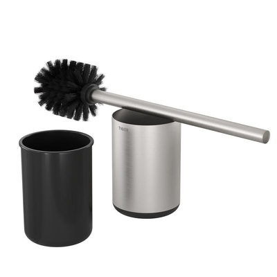 Tiger Cooper Brosse WC avec support autoportante Acier inoxydable brossé / Noir