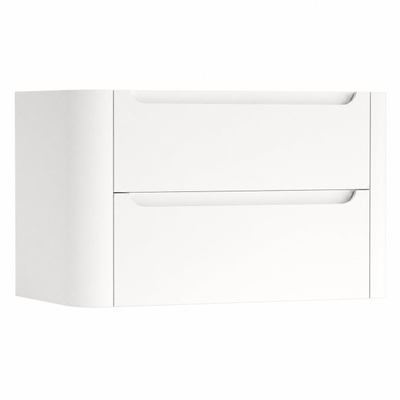 H&R Badmeubelen Juice Meuble sous lavabo - 100x45x50cm - angles arrondis - 2 tiroirs - poignée intégrée - Blanc mat