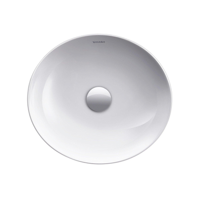 Vasque Duravit Cape Cod ovale sans trou de robinet sans trop-plein 40x36cm mat blanc/blanc