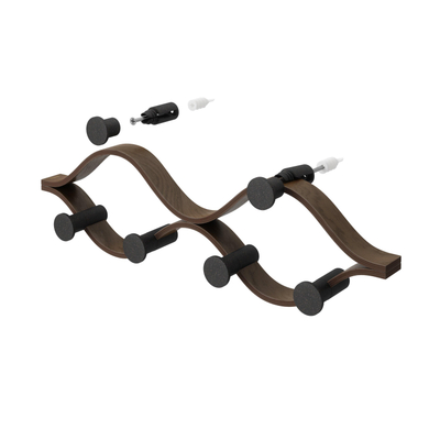 Umbra porte-serviettes - 51x6x15cm - crochets noirs - noyer