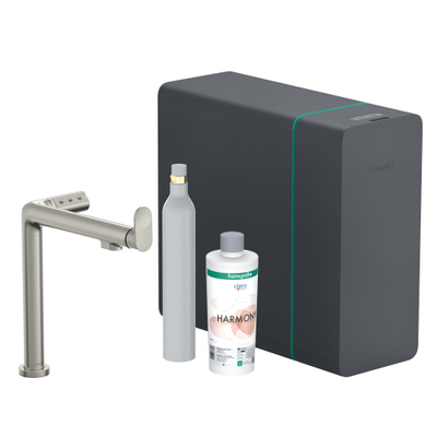 Hansgrohe Aqittura M91 SodaSystem 240, 1jet, starter set RVS-look