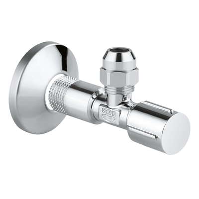 GROHE robinet d'arrêt d'angle à compression 1/2 x3/8 avec poignée métallique chrome