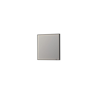 Ink spiegels miroir sp19 rectangle dans un cadre en acier avec chauffage à led. couleurs changeantes. dimmable et interrupteur 80x80cm noir mat