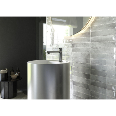 ÉCHANTILLON Terravito Dorelia carreau mural - 5x25cm - Grey brillant (gris)