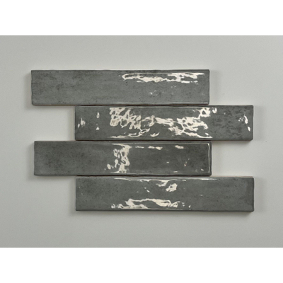 Terravito Dorelia carreau mural - 5x25cm - gris brillant (gris)
