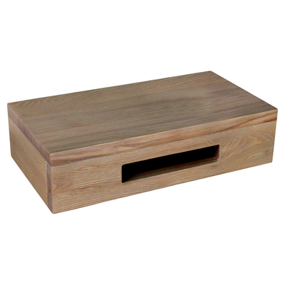 Differnz fontein – 40x21x10 cm – keramiek wit mat – zonder kraan – met bruin eiken frame