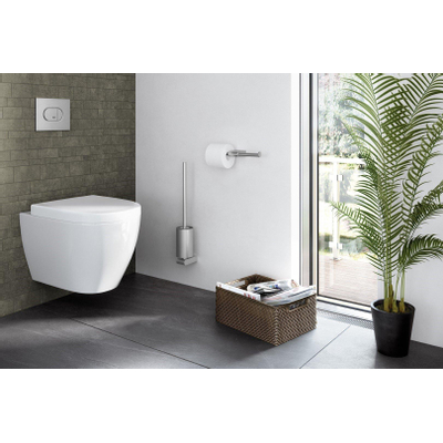 Zack Atore brosse de toilette 8.9x52x11.9cm acier inox brossé mat