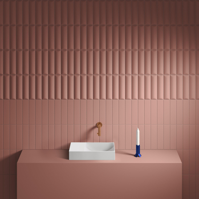 Clou Vale lavabos céramique lave-mains 38x19x7cm sans trou de robinet à gauche Blanc mat