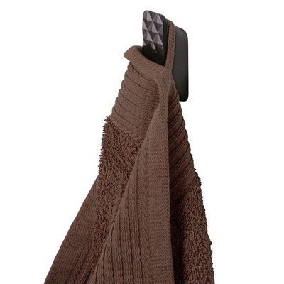 Geesa Shift Crochet porte-serviette avec motif diamant métal noir brossé