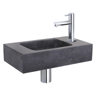Differnz Force pack lave-mains – 40 x 22 x 9 cm – pierre naturelle noire – robinet droit chromé