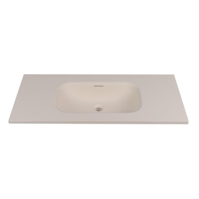 Saniclass Torino Vasque de meuble - 100.5x46x17.5cm - solid surface - Saniclass Torino lavabo plan - 80.5x46x17.5cm - solid surface - 1 vasque - sans trou de robinetterie - blanc cassé