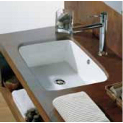 Nemo Spring Nami lavabo à sous-encastrer 56 x 41cm porcelaine rectangulaire blanc sans plage de robinet avec trop-plein