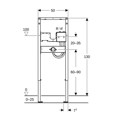 Geberit Duofix Élément d'installation encastré pour lavabo