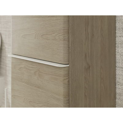 Hansgrohe Xelu Q Armoire haute - 165x40x35cm - 2 portes - poignée blanc mat - fermeture amortie - charnière à droite - natural oak