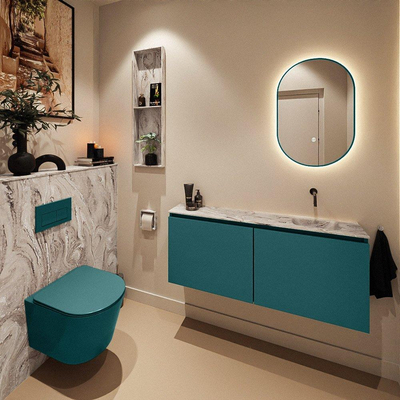 MONDIAZ TURE-DLUX 120cm toiletmeubel Smag. EDEN wastafel Glace positie rechts. Zonder kraangat.