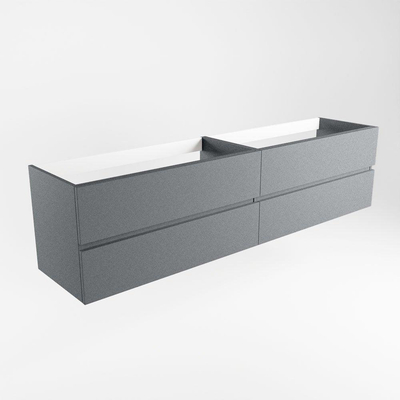 Mondiaz VICA wastafelonderkast - 200x45x50cm - 4 lades - uitsparing links en rechts - softclose - Plata