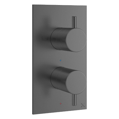 Crosswater MPRO 2 Badkraan - inbouw - verticaal - 2 functies - inbouwdeel - slate gunmetal (antraciet)
