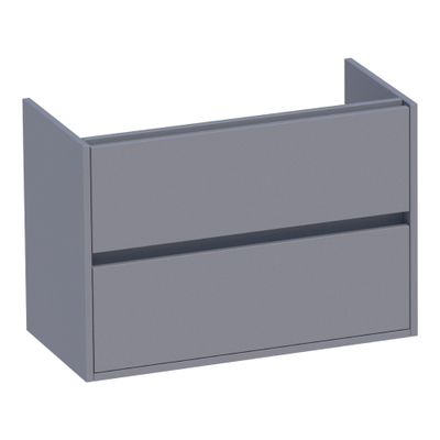 BRAUER Adore wastafelonderkast ondiep - 80x39x55cm - 2 softclose lades - greeploos - 1 sifon uitsparing - mat grijs