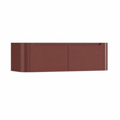 H&R badmeubelen Juice Wastafelonderkast - 140x45x40cm - afgeronde hoeken - 2 lades - geïntegreerde greep - terra mat