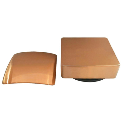 Wiesbaden Set knop/plug badoverloopcomb. +vulfunctie vierkant geborsteld koper OUTLETSTORE
