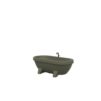 Gardentub baignoire (de jardin) autoportante - 194x94x66cm - plastique - adaptée pour l'extérieur - mat Dark Olive Green (vert)