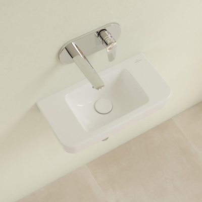 Villeroy & Boch O.novo fontein - 50x25cm - zonder kraangat - met overloop CeramicPlus - White Alpine (glans wit)