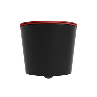 Mondiaz LAVIE WC suspendu – sans bride – 36 x 53 cm – avec abattant softclose – Urban (noir), abattant Fire (rouge)
