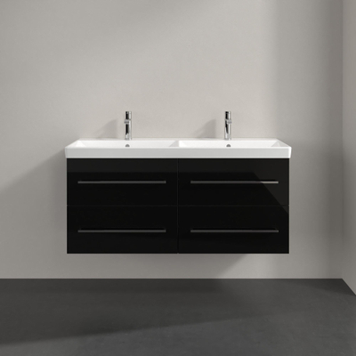 Villeroy & Boch Avento Meuble sous-lavabo 118x51.4x45.2cm 4 tiroirs crystal black
