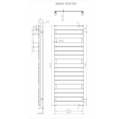 Plieger Genua designradiator horizontaal 1520x550mm 800W wit