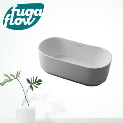 FugaFlow Eccelente Anta vrijstaand bad - 170x80x58cm - met afvoer - acryl - mat wit