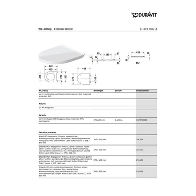 Duravit DuraStyle Abattant WC 37.3x43x4.3cm Acrylique blanc Brillant