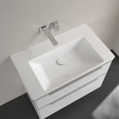 Villeroy & Boch Subway 3.0 lavabo meuble - 80x47x16.5cm - Rectangulaire sans trop-plein Blanc Alpin brillant Ceramic+