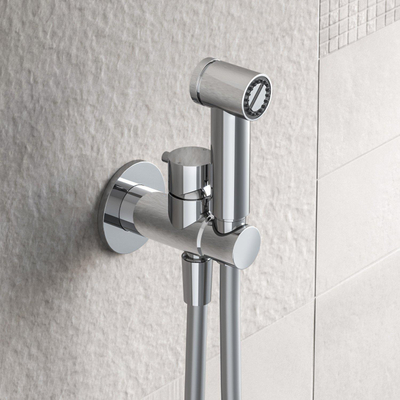 Hotbath Cobber Partie apparente pour robinet de bidet avec flexible de douche et support chrome