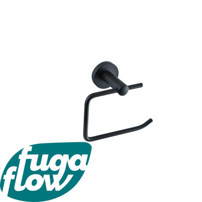 FugaFlow Eccelente Acces Toiletrolhouder - zonder klep - rond - Mat Zwart - Black Friday -