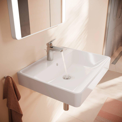 Hansgrohe Xanuia Q Wastafel/Fontein - 60x48cm - inbouw - 1 kraangat - met overloop - glans wit