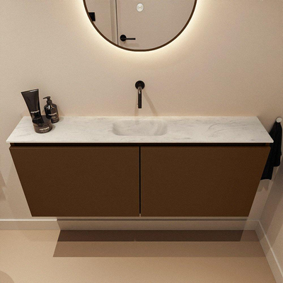 MONDIAZ TURE-DLUX 120cm toiletmeubel Rust. EDEN wastafel Opalo positie midden. Zonder kraangat.