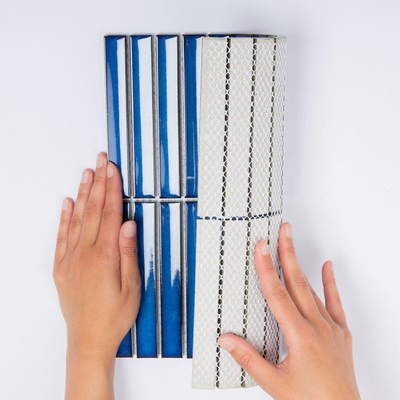 The Mosaic Factory Sevilla mozaïektegel - 30x30cm - 8mm - rechthoek - glans jeans blue (blauw)