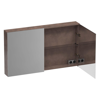 Brauer Impress Armoire de toilette - 120x70x15cm - sans éclairage - 2 portes miroir double - Erosion