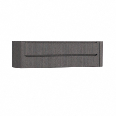 H&R Badmeubelen Juice Wastafelonderkast - 180x45x50cm - rechterhoek afgerond - 4 lades - geïntegreerde greep - Wenge