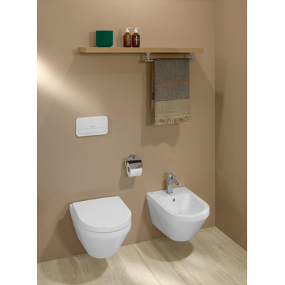 Villeroy & Boch Elements - Tender Porte-rouleau de papier toilette avec couvercle - 134 x 38 x 132 mm - chromé