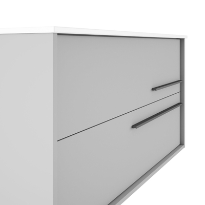 Saniclass Prime Essential Wastafelonderkast - 100x55x46cm - 2 lades - Standaard greep - MDF - mat greige (grijs)