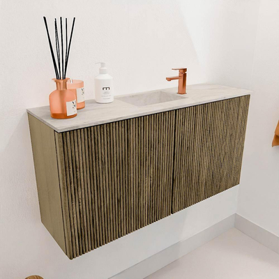 Mondiaz JOYA-DLUX 80cm toiletmeubel - kleur Dusk - Wastafel FAYE positie Midden 1 kraangat kleur Ostra.